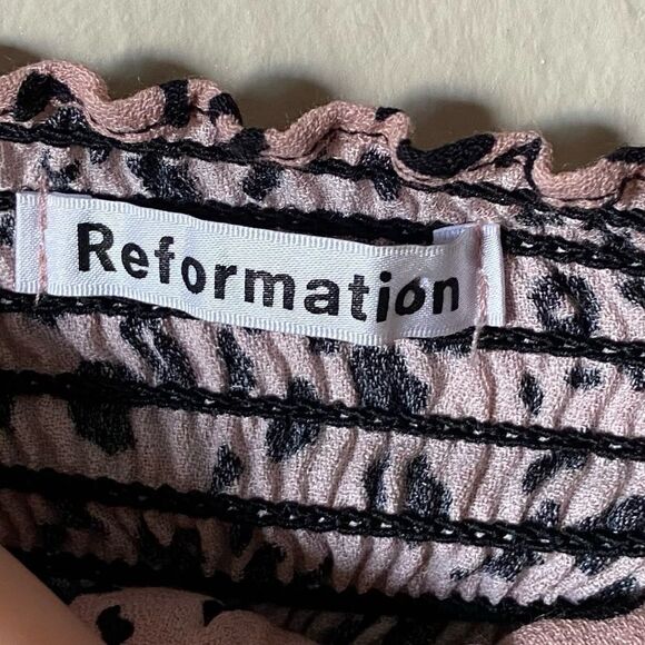 Reformation Simi Pink Crop Top Blouse Size 2 - Picture 9 of 10